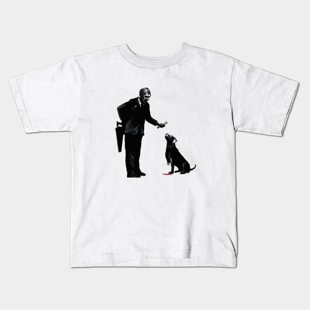 Man and Dog Kids T-Shirt by GrampaTony